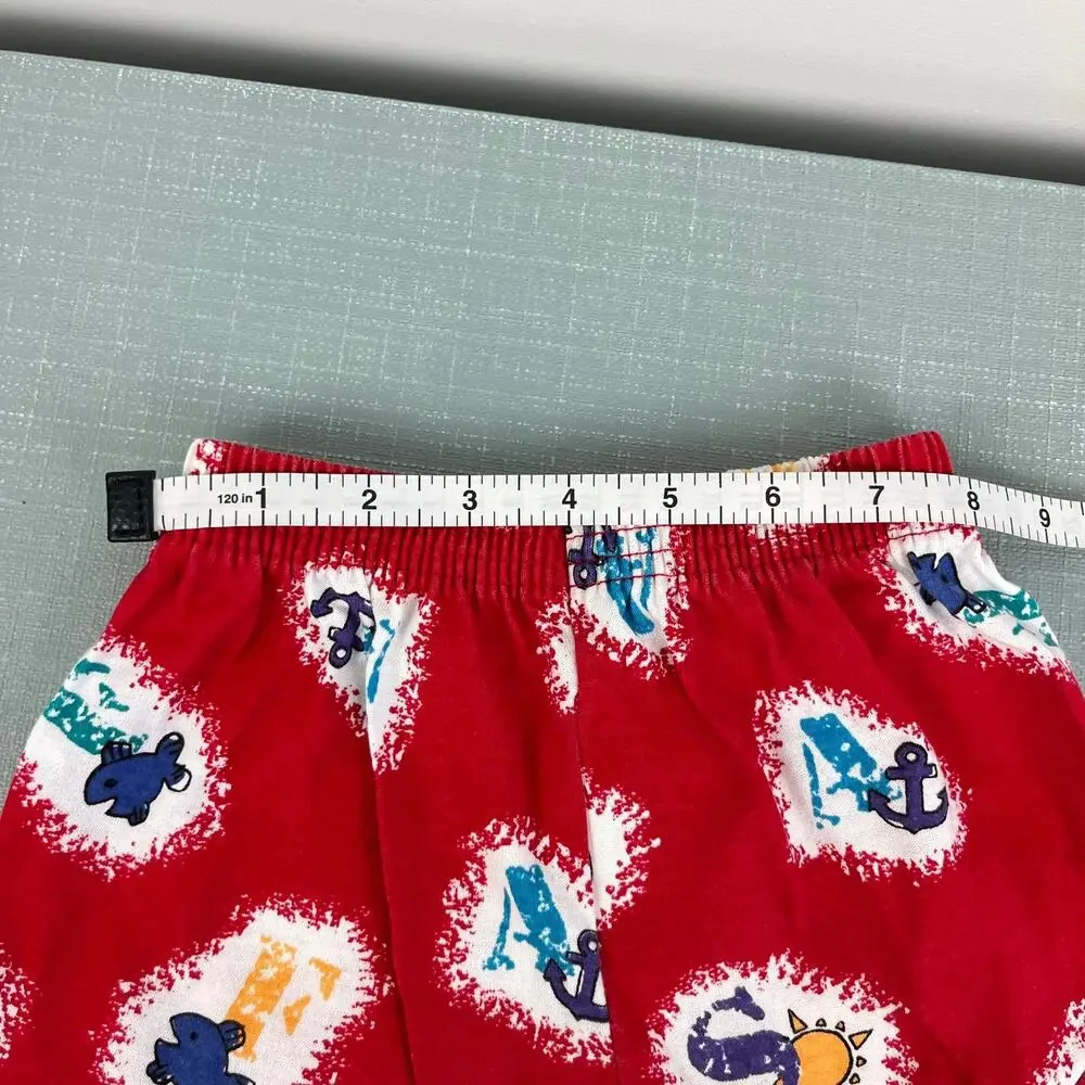 Vintage Carter's Red Alphabet Beach Shorts 18 Months USA